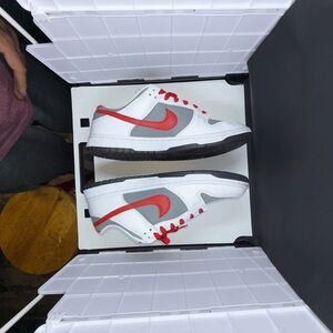 Nike Red and Gray Sneakers Sleek Design